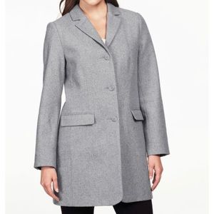 Ellos Plus Long Wool Blend Gray Blazer By Ellos